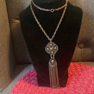 Long Gold tassel necklace